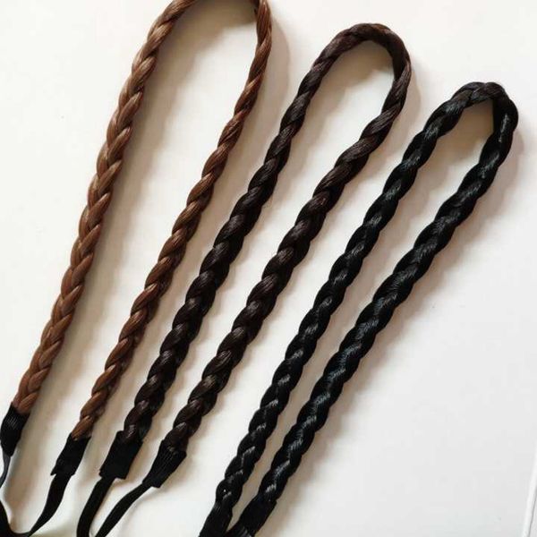 Breite synthetische Perücke Twist elastische Haarbänder Zöpfe Bohemian Zopf elastische Stirnbänder Frauen Stretch Mädchen Haarschmuck 50 Stück 0111