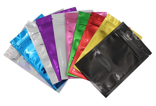 Colorido doypack folha de alumínio fecho fecho de embalagem saco de empacotamento ziplock mylar doces diy artesanato saco de armazenamento