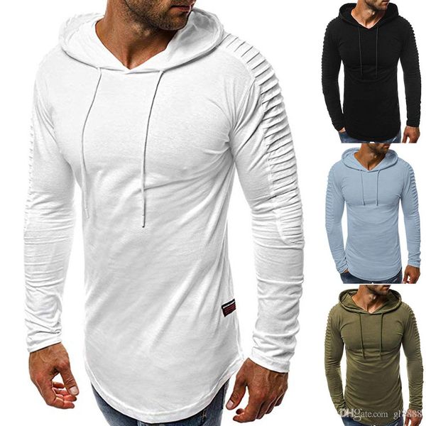 

мода мужская с длинным рукавом тренажерный зал майка свободного покроя тонкий с капюшоном толстовка с капюшоном футболка топы, White;black