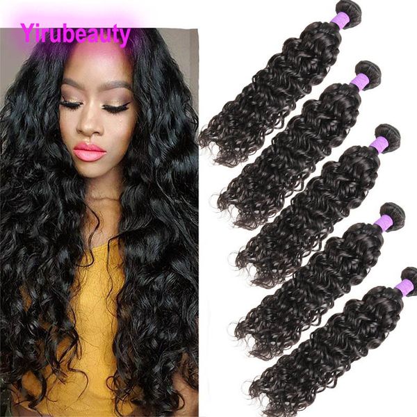 

peruvian virgin human hair 5 pieces/lot water wave natural black 10-28inch wet and wavy bundles peruvian hair wefts 5pcs one set