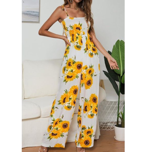 

women v-neck print backless bodycon jumpsuit playsuit party wide leg long trousers romper casual clubwear body mujer ad, Black;white