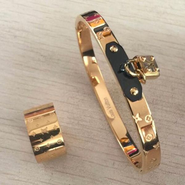 

Новое золото серебро Роза титан сталь свадебные любовники кольцо для женщин роскошные браслеты 3 цвета мода стили для женщин наборы ювелирных изделий подарки