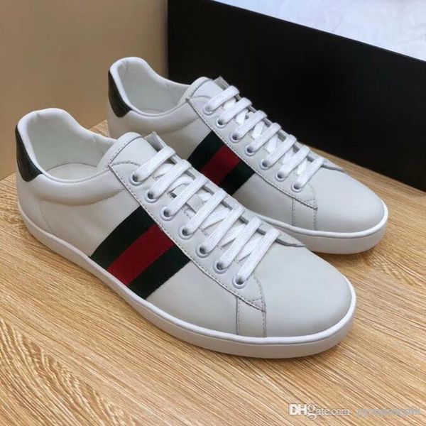 

mens luxury shoes genuine leather casual sneakers running for men dog head embroidery fashion small white shoes, Black