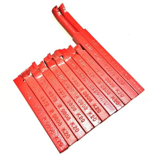 Freeshipping 11 Adet 10x10mm Karbür Ucu Uçlu Bit Set Metal Cnc Torna Kaynak Torna Için Lehimli Freze Kesici Araçları Takım Tutucu