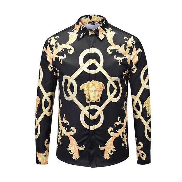 

brand new моды длинным рукавом мужские рубашки silk хлопка уменьшают подходящие рубашки людей вскользь роскошные medusa рубашки, White;black