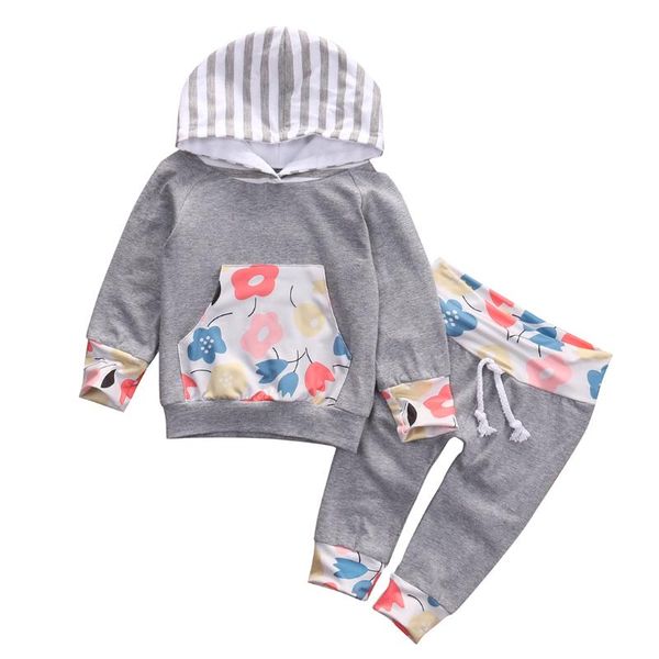 

2pcs baby boys girls infant hooded romper jumpsuit bodysuit clothes outfit set, White