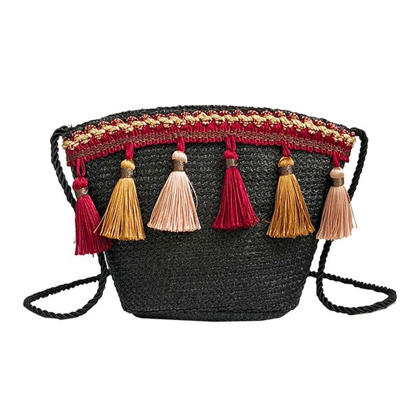 

women vintage weaving tassel shoulder bag ethnic style messenger bag crossbody bags girls boho straw messenger bags #yj