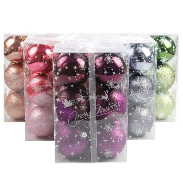 

12pcs round christmas tree xmas balls decorations baubles party wedding ornament 8cm christmas decoration 2o914