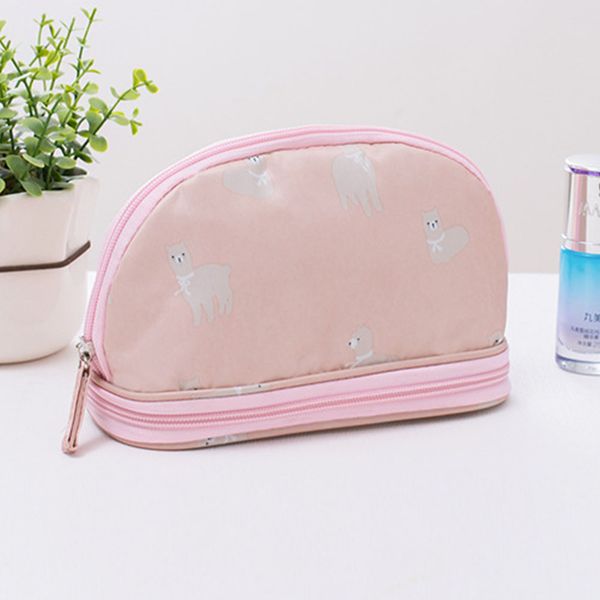 

clutch storage double layer makeup bag tear resistant multi use case toiletry floral print cosmetic organizer large capacity