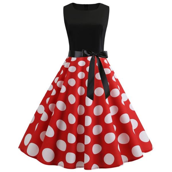 

casual dresses women summer dress polka dot elegant retro vintage 50s 60s robe femme rockabilly pin up party vestidos, Black;gray