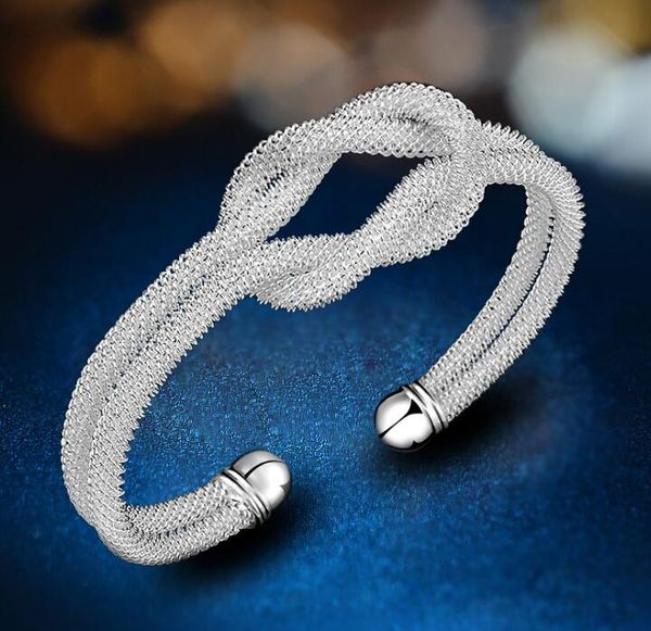 

fashion sterling silver plated bracelet for women charms bangle 925 silver bracelets party jewelry lowest price, Black