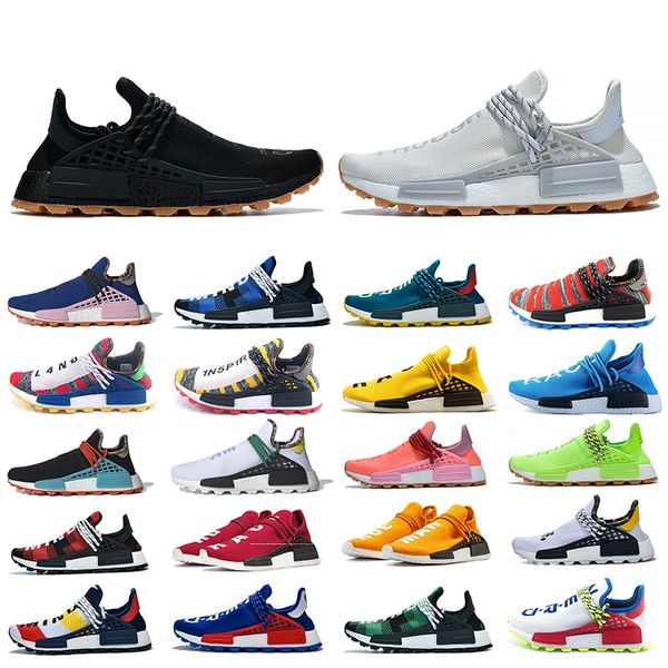 

2019 blue plaid inspiration solar pack human race trail mens running shoes men women pharrell williams hu heart mind nerd sneakers