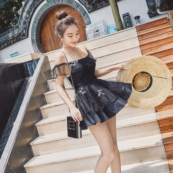 

fashion tankini swimsuits women skirt slim swimwear one piece swim suit dress spring bathing suits