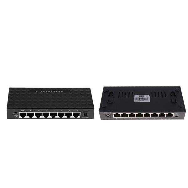 

2 pack 8-port fast ethernet network switch, dc 5v-20v fast desk10/100/1000mbps adaptive ethernet rj45 network switcher