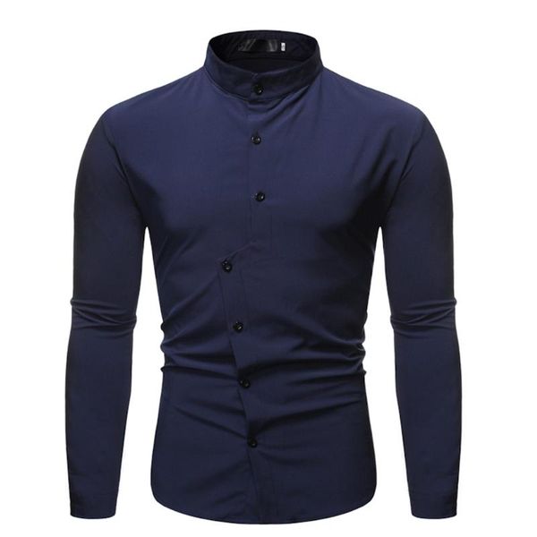 

klv 2020 new man shirts cotton long sleeve solid color luxury men's vocational shirt male clothes camisas de hombre, White;black