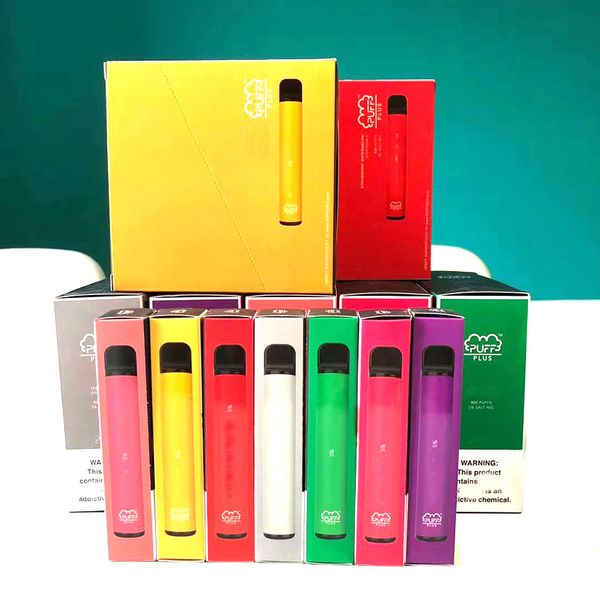 

Новый пакет 16 цветов Puff Plus На складе Puff Bar Закуски 550mAh 800 пуфы Vape Pen
