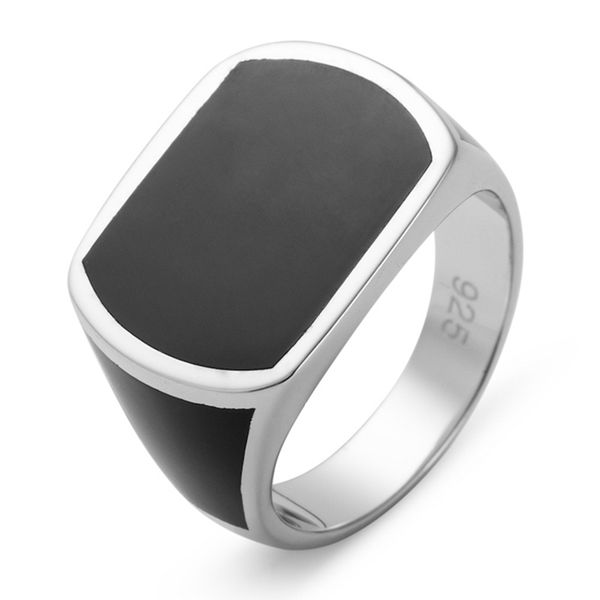 

shunxunze black resin 925 sterling silver fashion finger engagement wedding vintage rings for men vintage punk s-3814 size 7 8 9 10 11 12 13