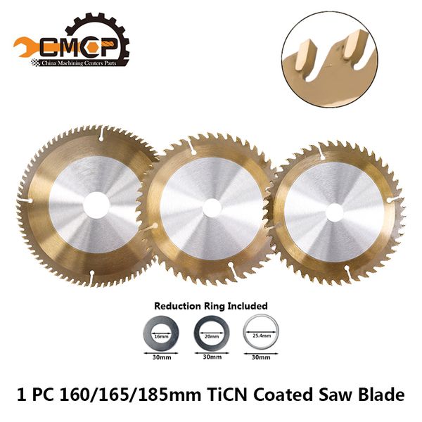 

1pc tct 160mm 165mm 185mm wood saw blade ticn coated circular saw blade 24/40/48/80t cutting disc carbide cutting disc