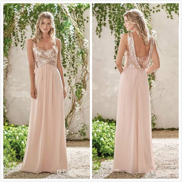 

платья для подружек невесты с блестками и блестками длинные бретельки для спагетти плиссированное шифоновое свадебное платье для гостей длин, White;pink