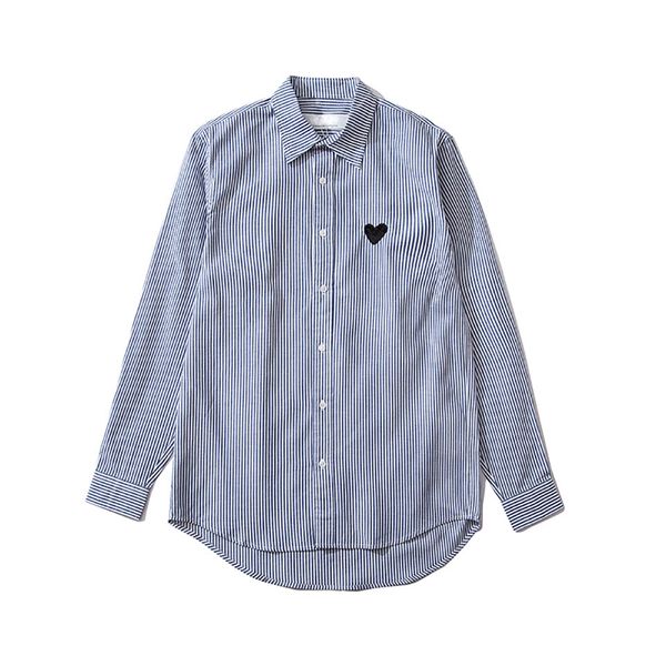 

men designer shirts piay small red heart embroidery private custom luxury couple with sweatshirt street hip hop brand shirts, White;black