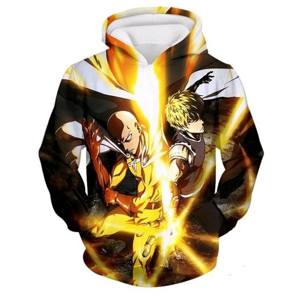 

one punch man 3d hoodies sweatshirts male/female classic casual hip hop pullovers 3d one punch man hoodies print sweatshirts, Black