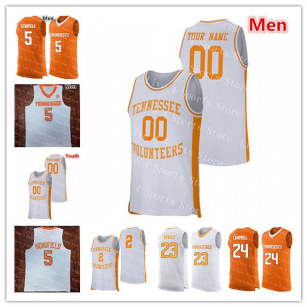 

Custom Tennessee Volunteers 2019 Basketball Jerseys Man Kids Any Name Number 2 Grant Williams 5 Admiral Schofield 0 Bone Turner Bowden Shirt