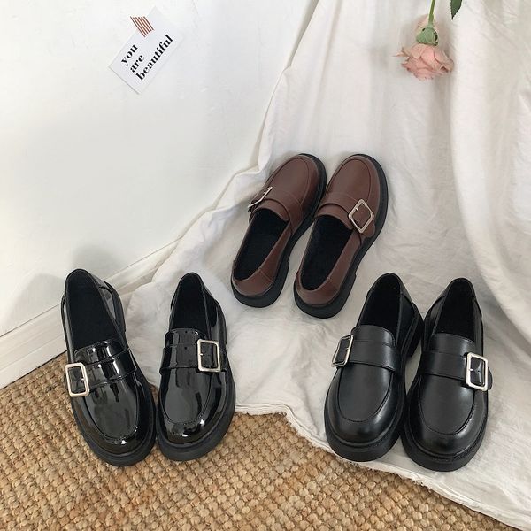 

all-match casual woman shoe women shoes 2019 oxfords women's modis british style elegant female footwear round toe autumn new, Black