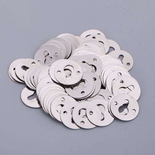 

100pcs silver tone metal keyhole hanger fasteners hanging hooks for picture frames, shelf mirror brackets frames
