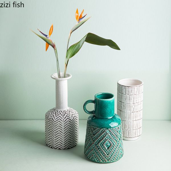 

flower vase ceramic delicate office desktable decoration wedding ornament nordic bohemia country style home decor