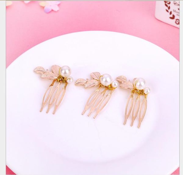 

korean bride hairpin headdress flower hairdress wedding accessories, Slivery;golden