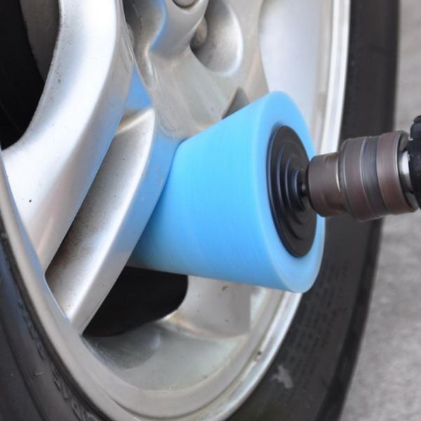 

cone shaped polishing sponge pad tool for automobile wheel hub
