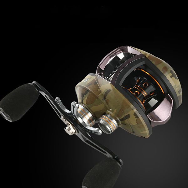 

camouflage 6.5:1 12 + 1bb bass reel bait fishing reel 8kg max drag left and right hand wheel reinforced nylon body fishing reel