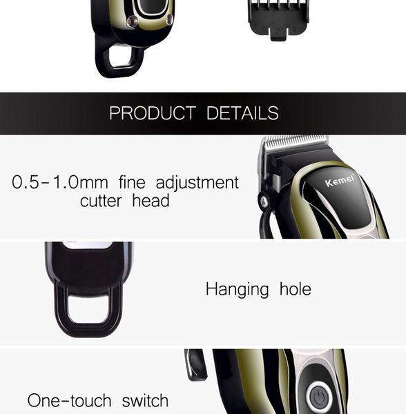 

kemei 1990 аккумуляторная машинка для стрижки волос триммер профессиональный мужчины электробритвы barber волос резки стрижка barberblade sw