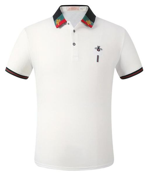 

оптовая итальянская мода классического luxurydesigner новых мужские рубашки поло с коротким рукавом вышивки букв мужской рубашка поло medusa, Black