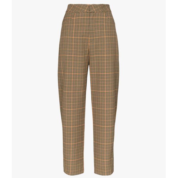 

fall / winter new plaid twisted casual pants, Black;white