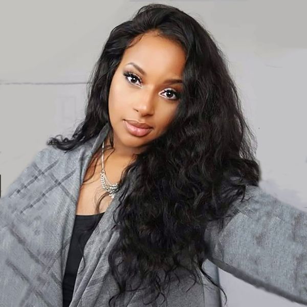 

brazilian hair natural wave 360 lace front wig pre plucked natural hairline full lace wig fashion new style 8-24inch bleached knots, Black;brown