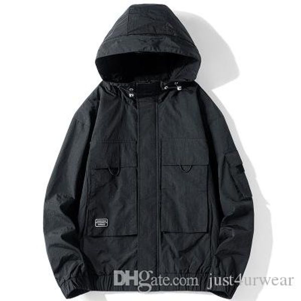 

mens casual loose black jackets solid sell cargo male jacket coats autumn winter fashion, Black;brown