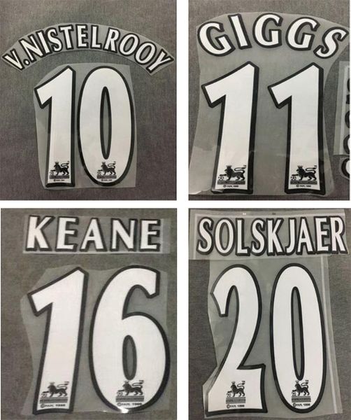 

1998 1999 Манчестер белый ретро печать футбол имя набор GIGGS KEANE BECKHAM тиснение игрока ну