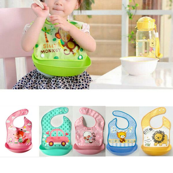 

waterproof silicone baby bib washable roll up crumb catcher feeding eating babie