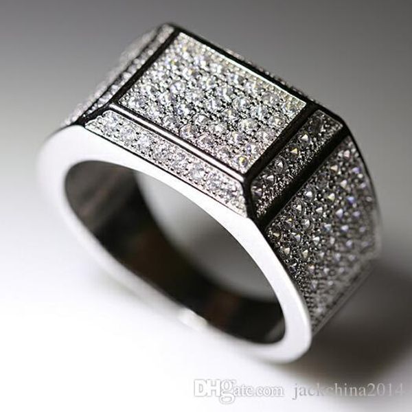 

victoria wieck luxury jewelry pave 925 sterling silver full stunning white sapphire cz diamond men engagement band ring gift size 8-12