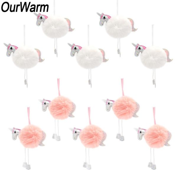 

ourwarm 10pcs fluffy unicorns ornaments xmas christmas new year gifts christmas tree ornament decorations event party supplies