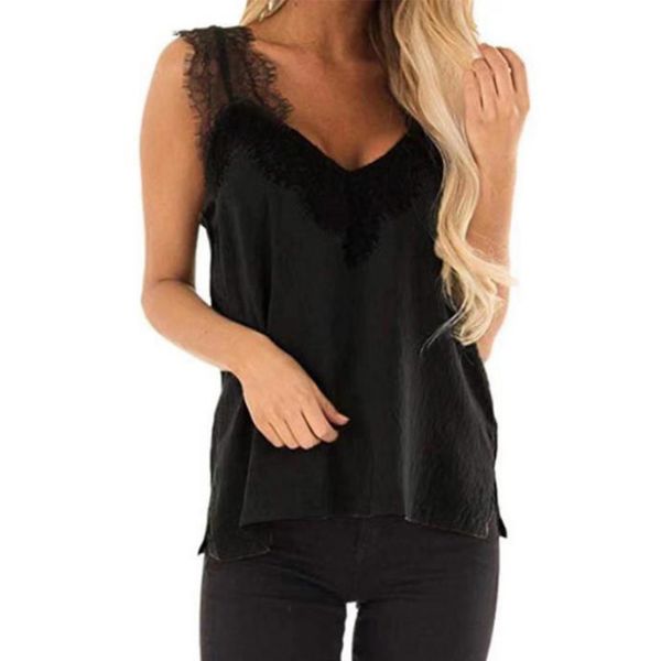 

lace v-neck women sleeveless zx03, White