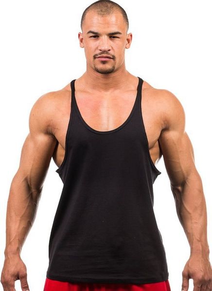 

gyms singlets mens blank tank 100% cotton sleeveless shirt,bodybuilding vest and fitness stringer casual clothes, White;black