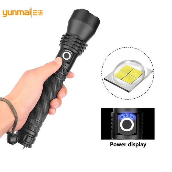 

cross border for bring electricity display aluminium alloy flashlight xhp50 long s flexible zoom outdoors flashlight
