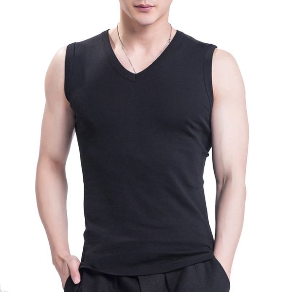 

solid color men' tank 2020 new fashion men summer tank breathable slim sleeveless solid man, White;black