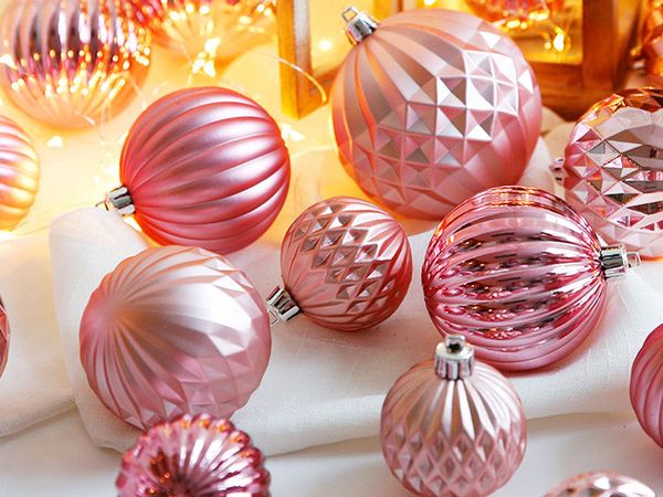 

6-10cm shine rose gold pearl christmas ball tree decoration baubles xmas party wedding hanging decor supplies