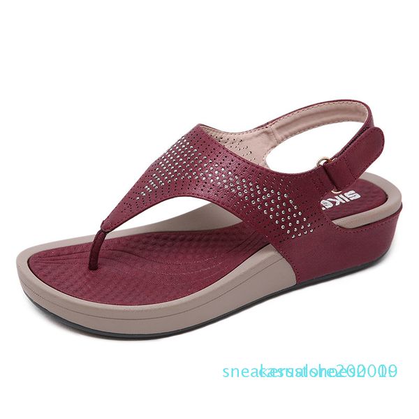 

summer shoes women sandals flip flops thick sole ladies wedges sandals summer holiday casual woman beach slippers s10, Black