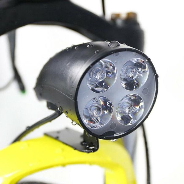 

36-48v cycling safety bicycle lamp with horn 4 leds night accessories waterproof parts electric scooter headlight