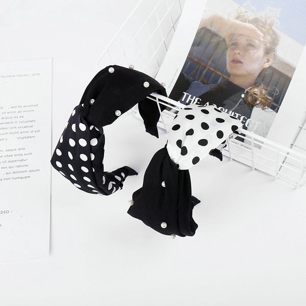 

резка ленты для волос стиль с горошек мода оголовье 36,5 г младенца волос черный белый волос резки echsl, Black;brown