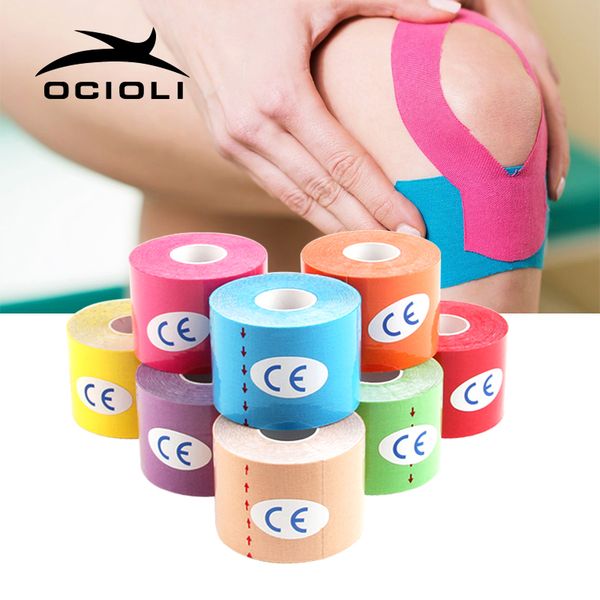 

2019 kinesiology tape 5cm*m waterpro of muscle elastic bandage fitness sport taping strapping knee elbow protection tape, Black;gray